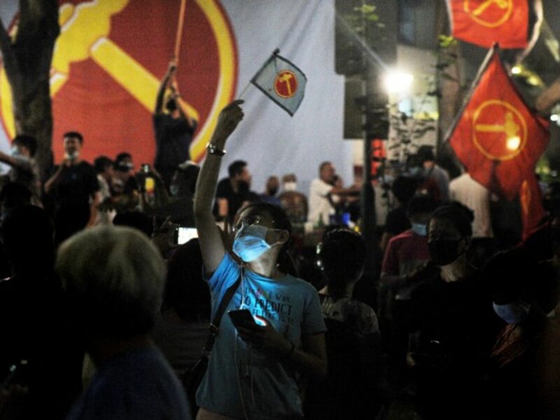 Supporters of Singapore's Workers' Party at a rally