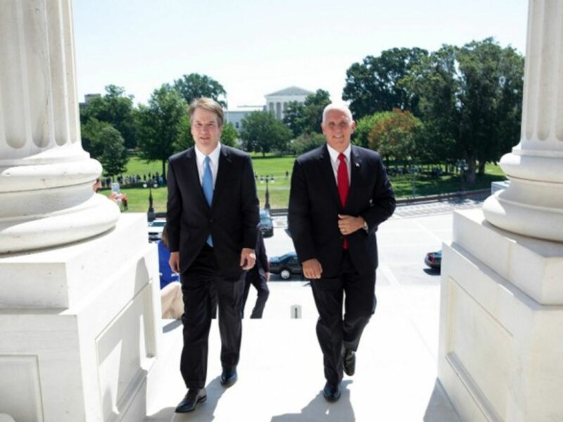 Supreme Court Nominee Kavanaugh and U.S Vice President Mike Pence at the Capitol Hill, Washington on July 10