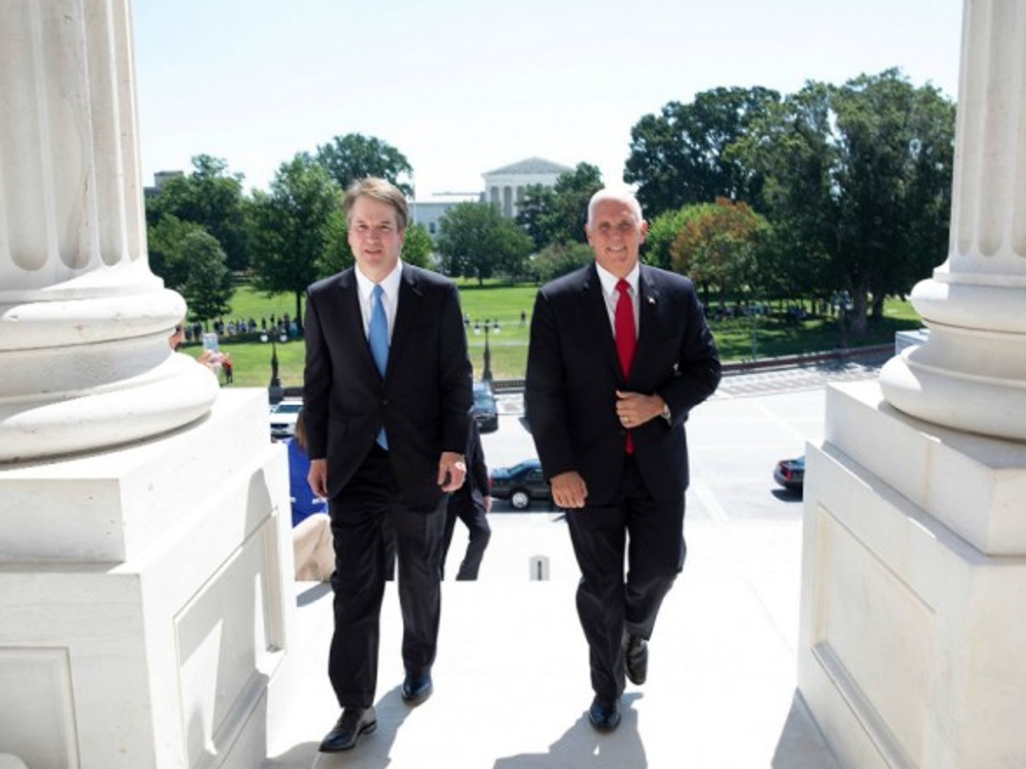 Supreme Court Nominee Kavanaugh and U.S Vice President Mike Pence at the Capitol Hill, Washington on July 10