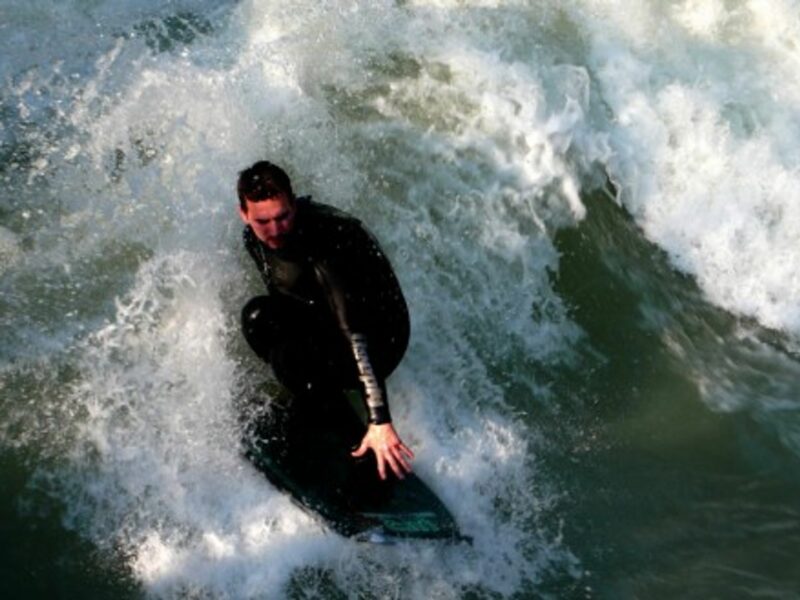 Surfer on Munich's Eisbach River