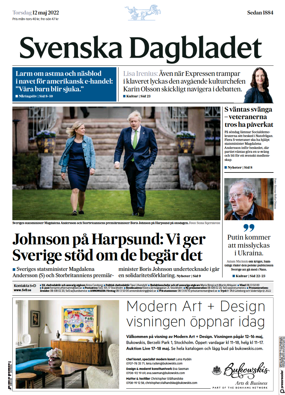 Swedish daily Svenska Dagbladet 