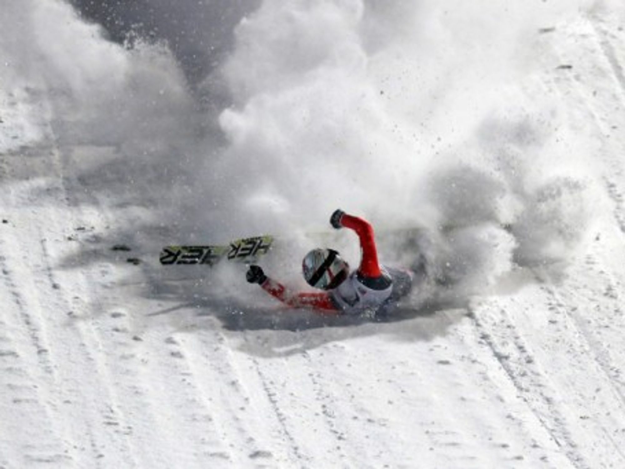 Swiss champion Simon Ammann took a spectacular but harmless fall during a ski jumping event in Oberstdorf, Germany.