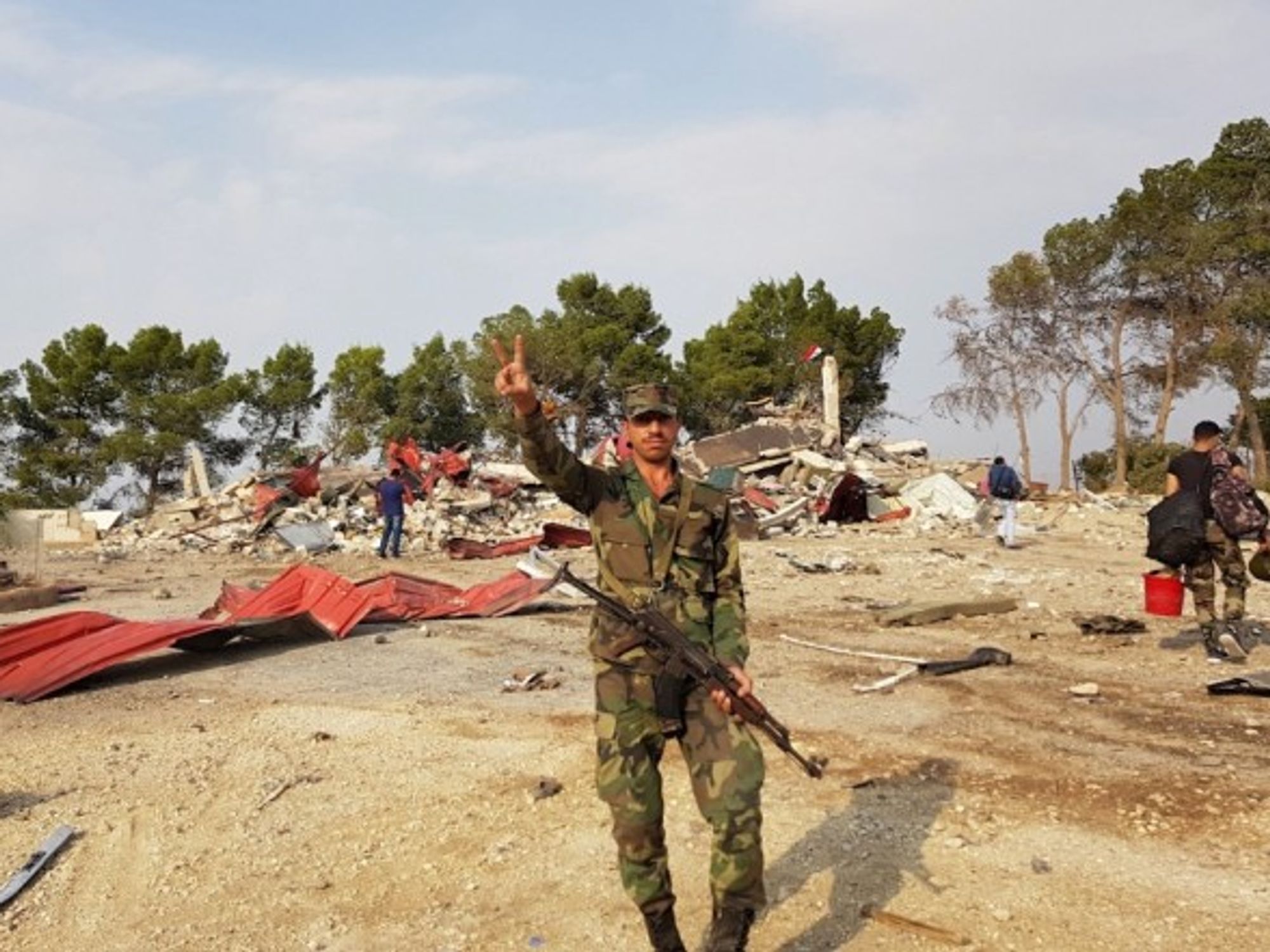 Syrian forces in Qasr Yalda, northeastern Syria.