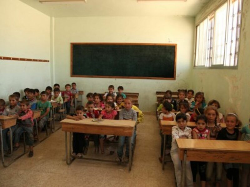 Syrian kids attending school
