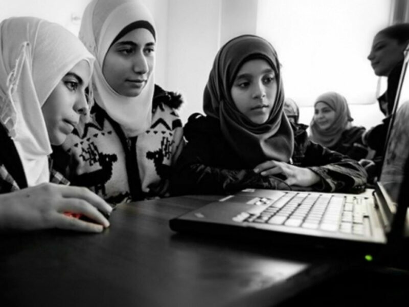 Syrian refugees at Al-Salam school in Reyhanli, Turkey