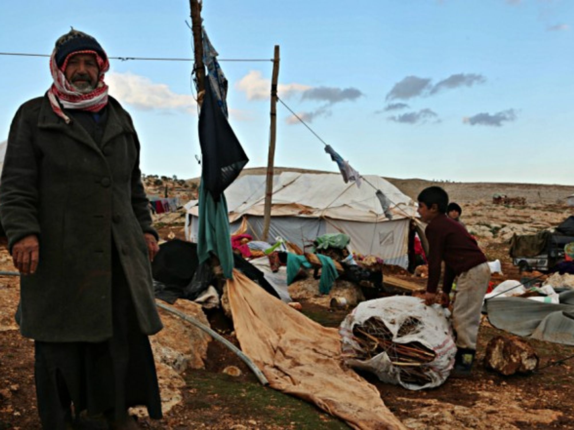Syrian refugees in a camp in the Idlib province