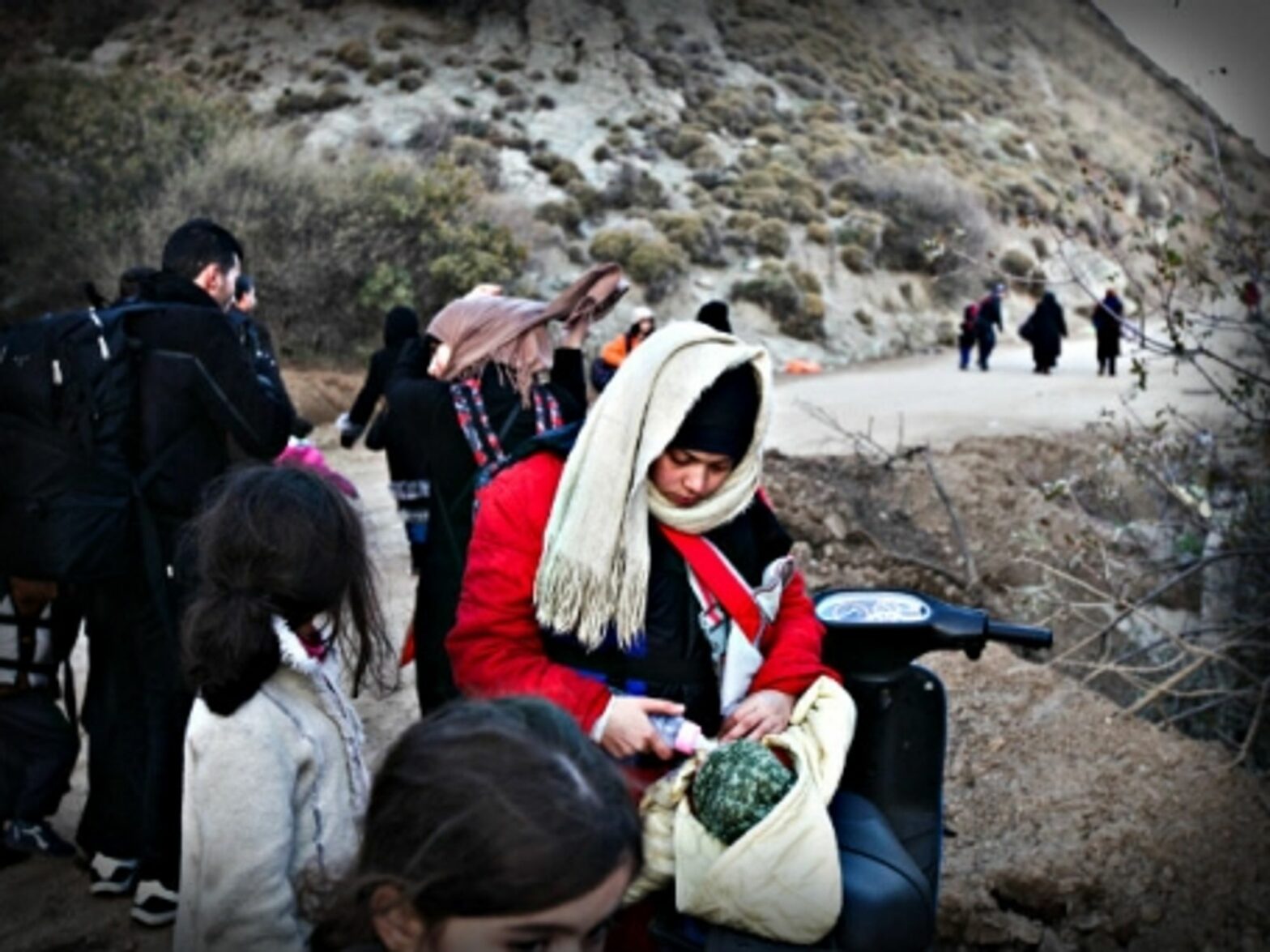 Syrian refugees in Greece last month, before new restrictions in Turkey