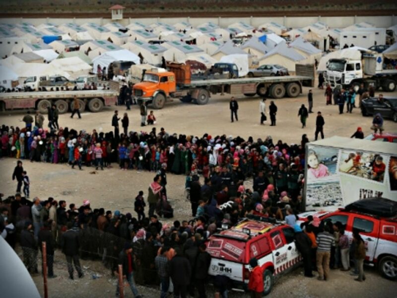 Syrian refugees in the Turkish border town of Kilis