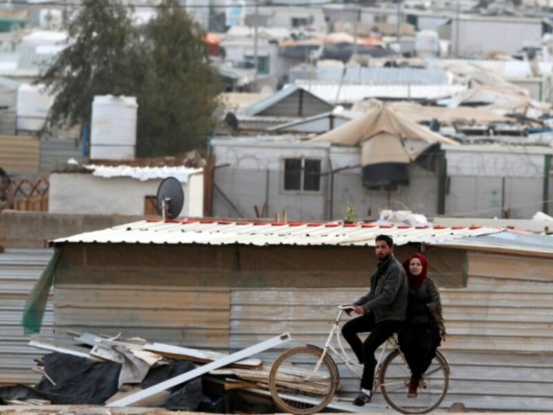 Syrian refugees in the Zaatari camp near Mafraq, Jordan