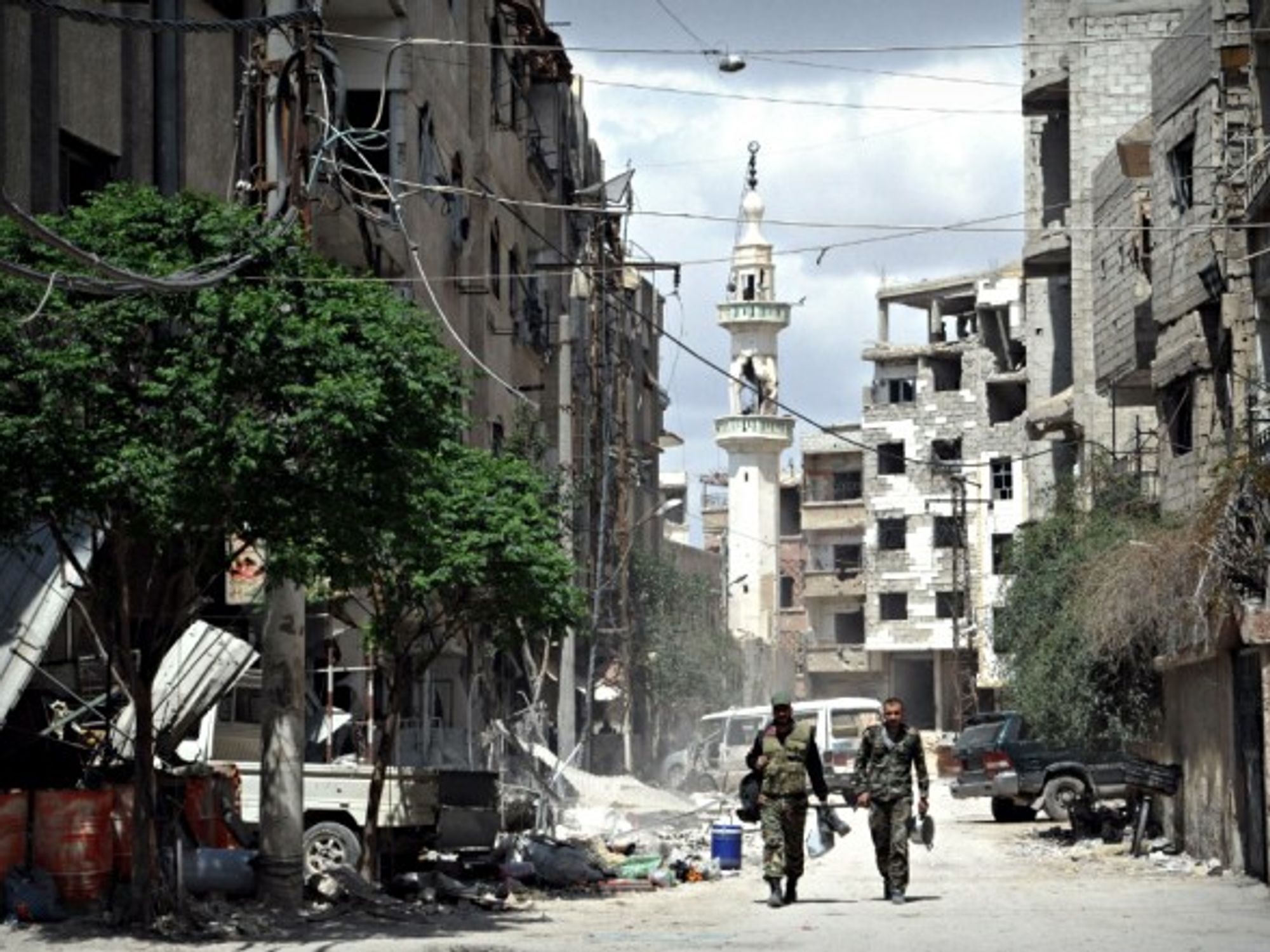 Syrian soldiers in Eastern Ghouta on April 11