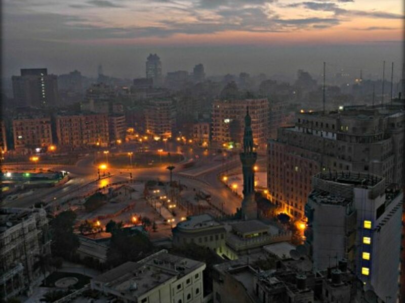 Tahrir Square stands in the center of the Egyptian capital