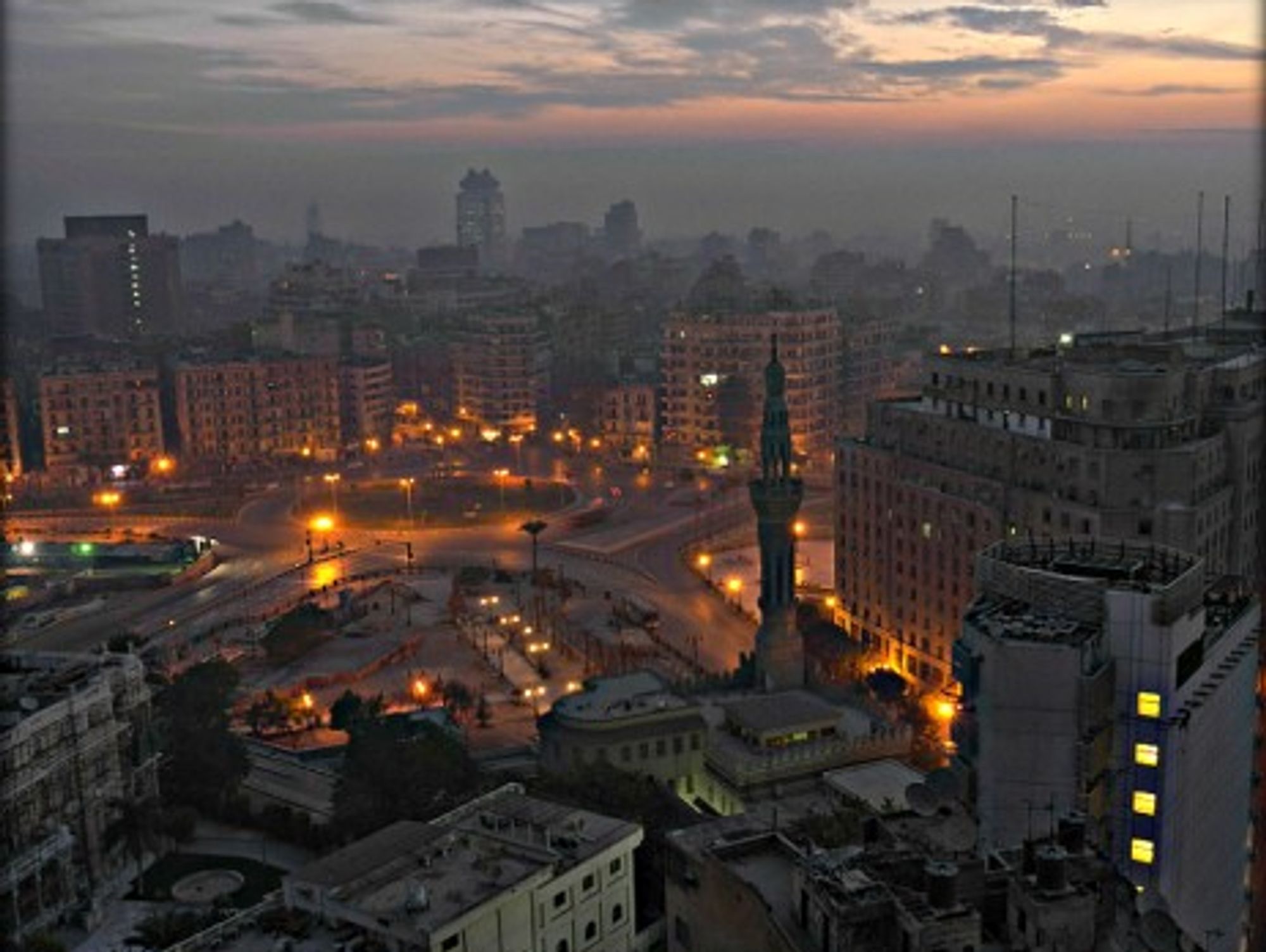 Tahrir Square stands in the center of the Egyptian capital