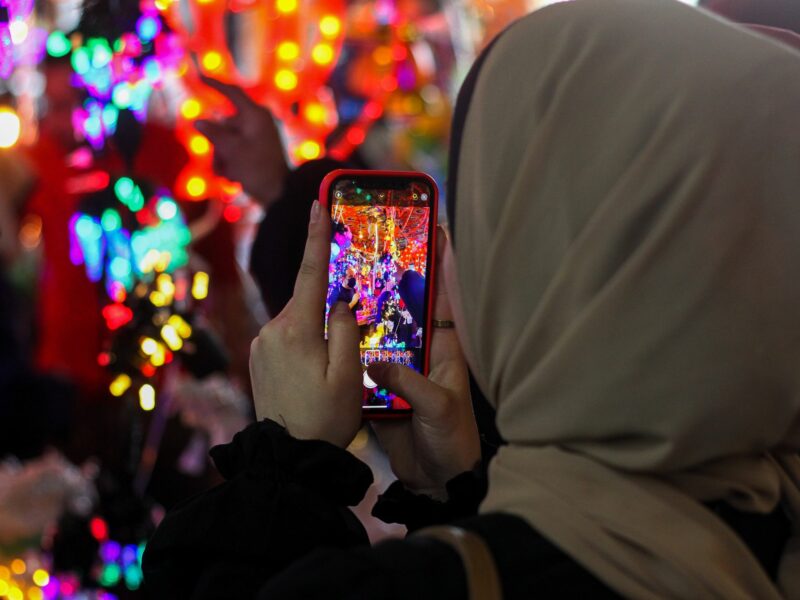 Taking a photograph at the Zawiya market
