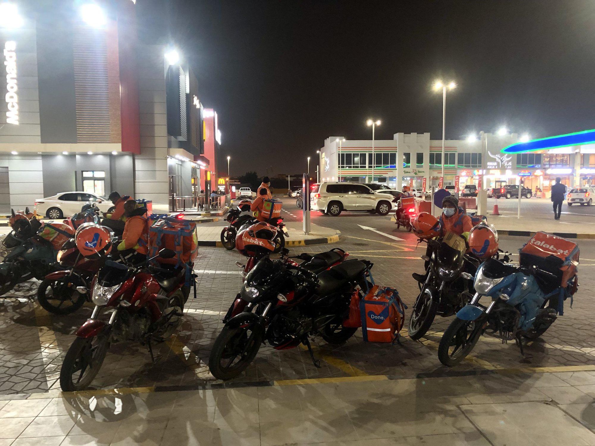 Talabat delivery riders in Qatar