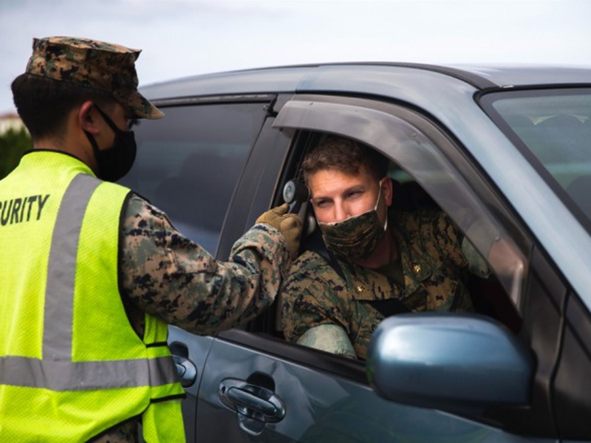 Temperature checks at Camp Courtney, Okinawa