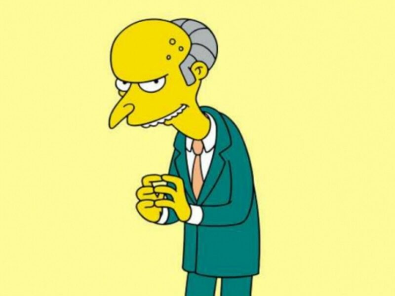 That's Mr. Burns, Homer's boss (Poor Homer...)