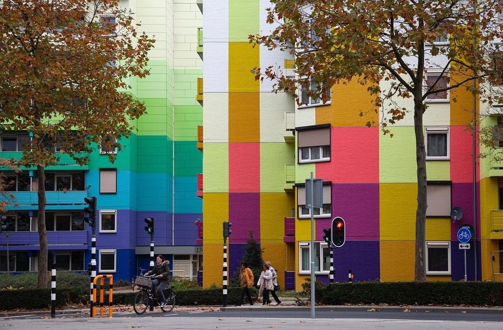 The Aurora Building in the city of Heerlen, the largest social housing complex in the Limburg region.