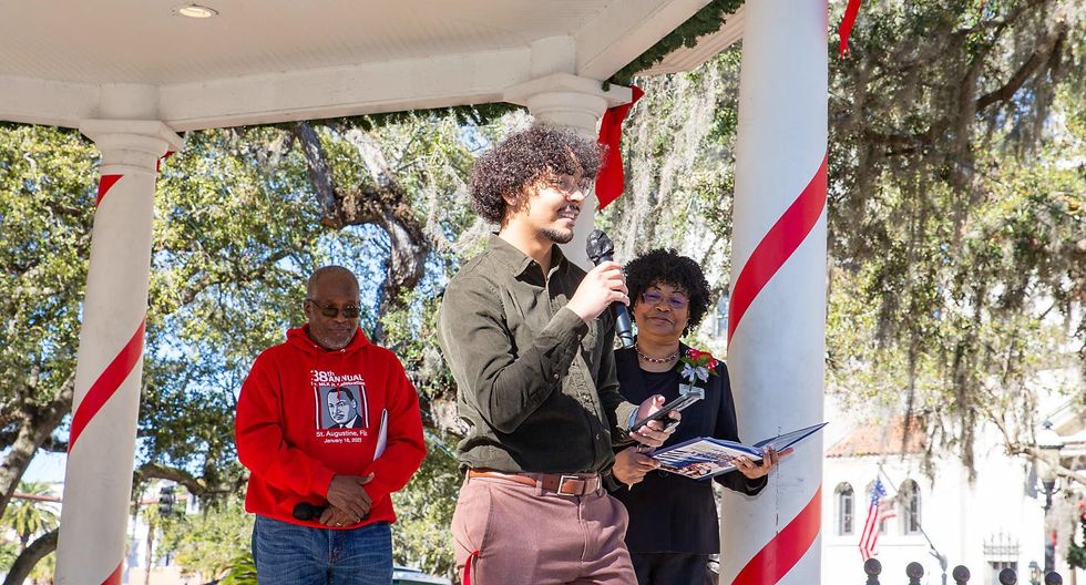 The author at MLK Day celebrations in St. Augustine, Florida