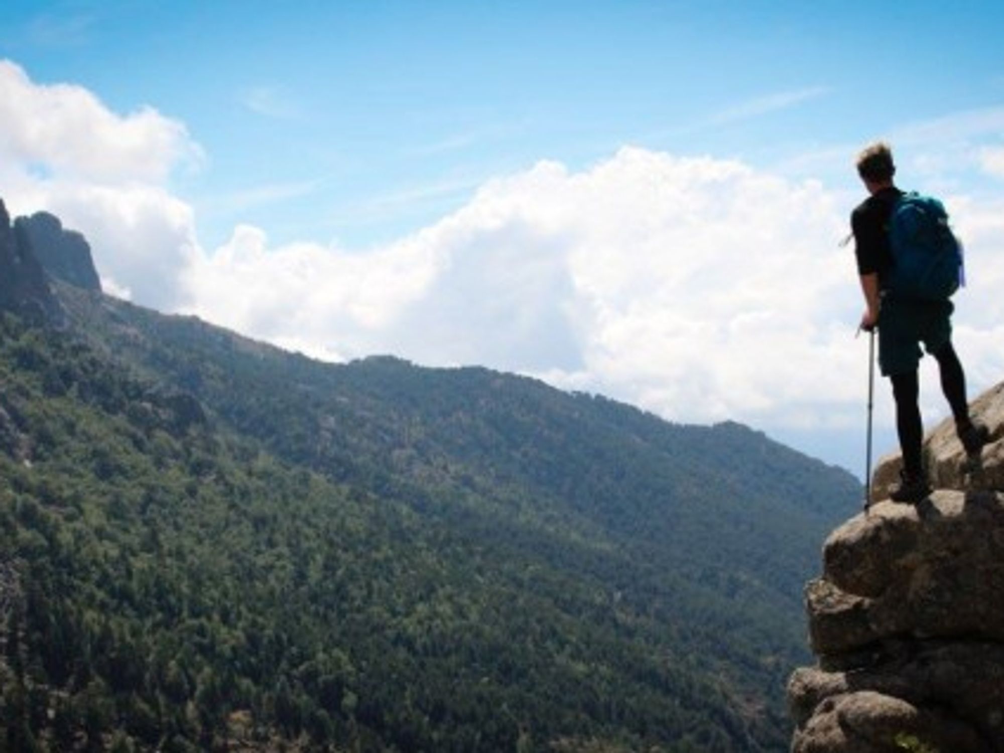 The author contemplating Corsican mountains
