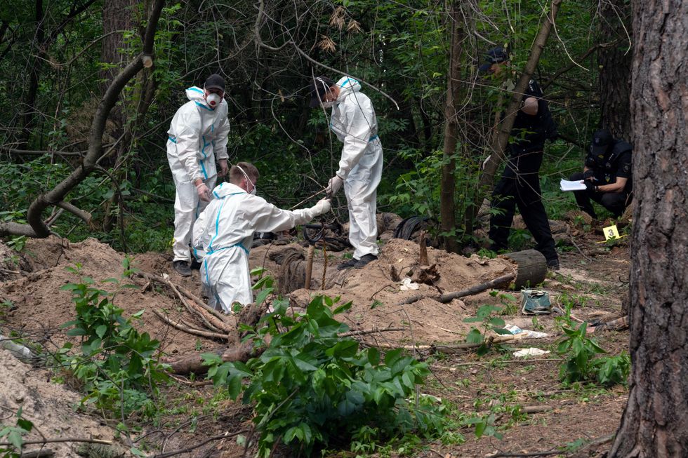 The bodies of civilians killed by russian soldiers were found near the village of Myrotske in Bucha district.