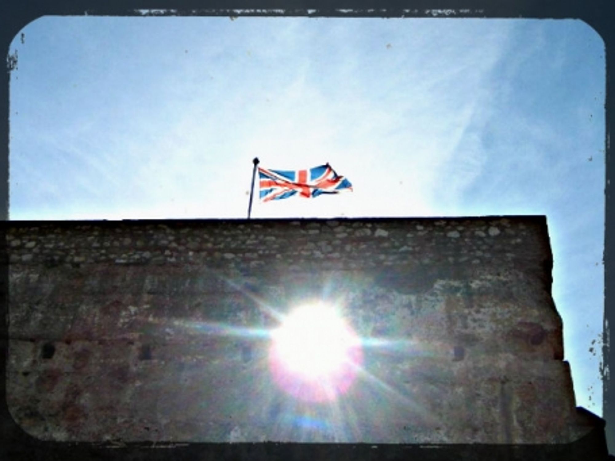 The British Union Jack flies over Gibraltar