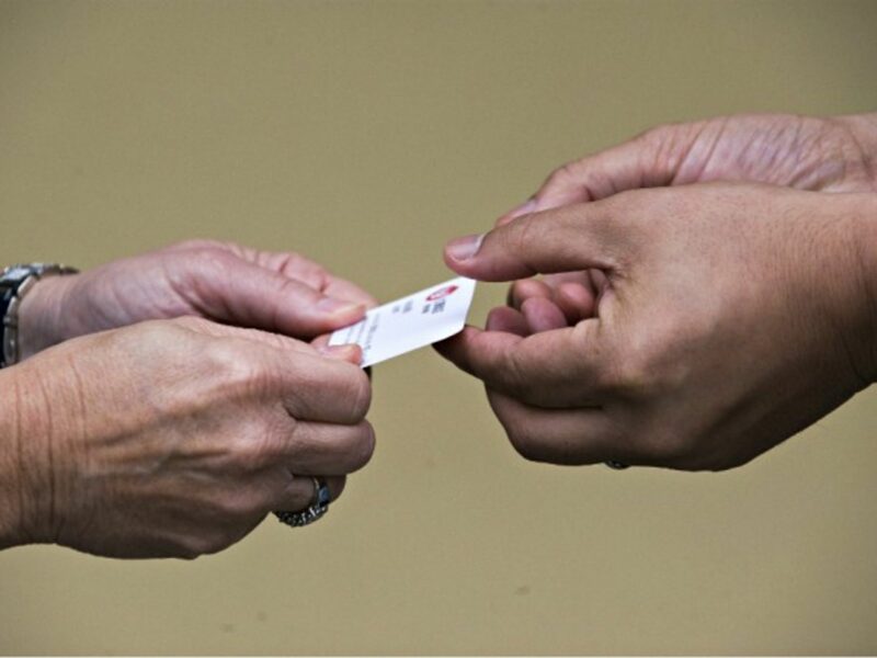 The Chinese two-handed method of presenting a business card