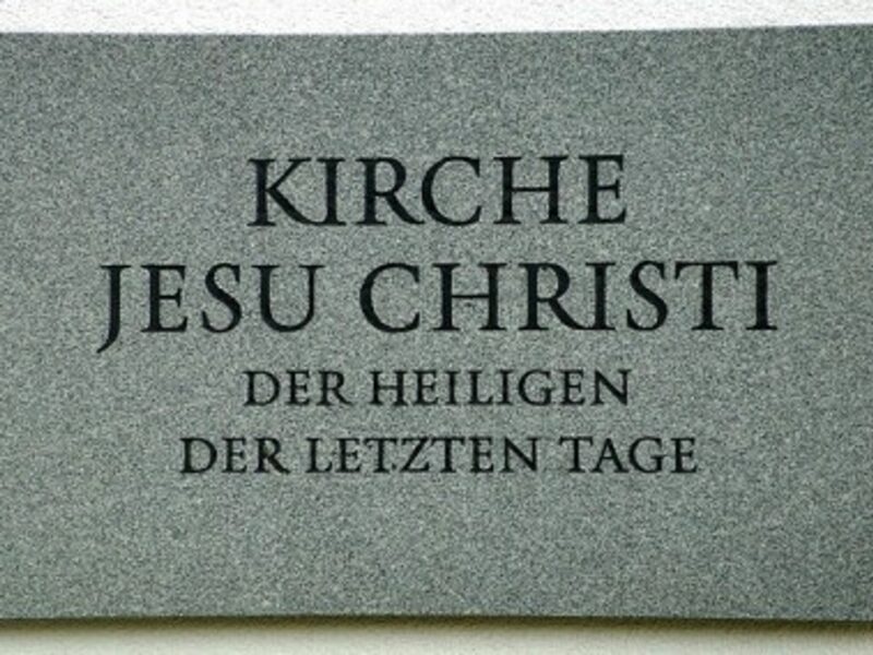 The Church of Jesus Christ of Latter-day Saints plaque in German