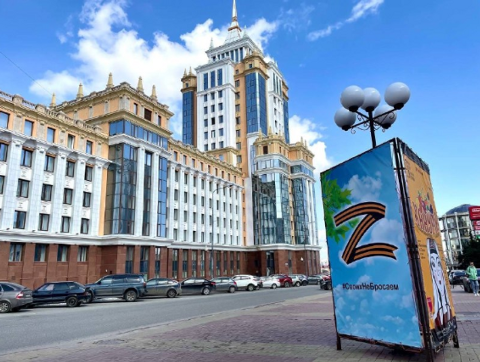 The city, without much charm dominated by Soviet architecture, watches the events in Ukraine with relative indifference