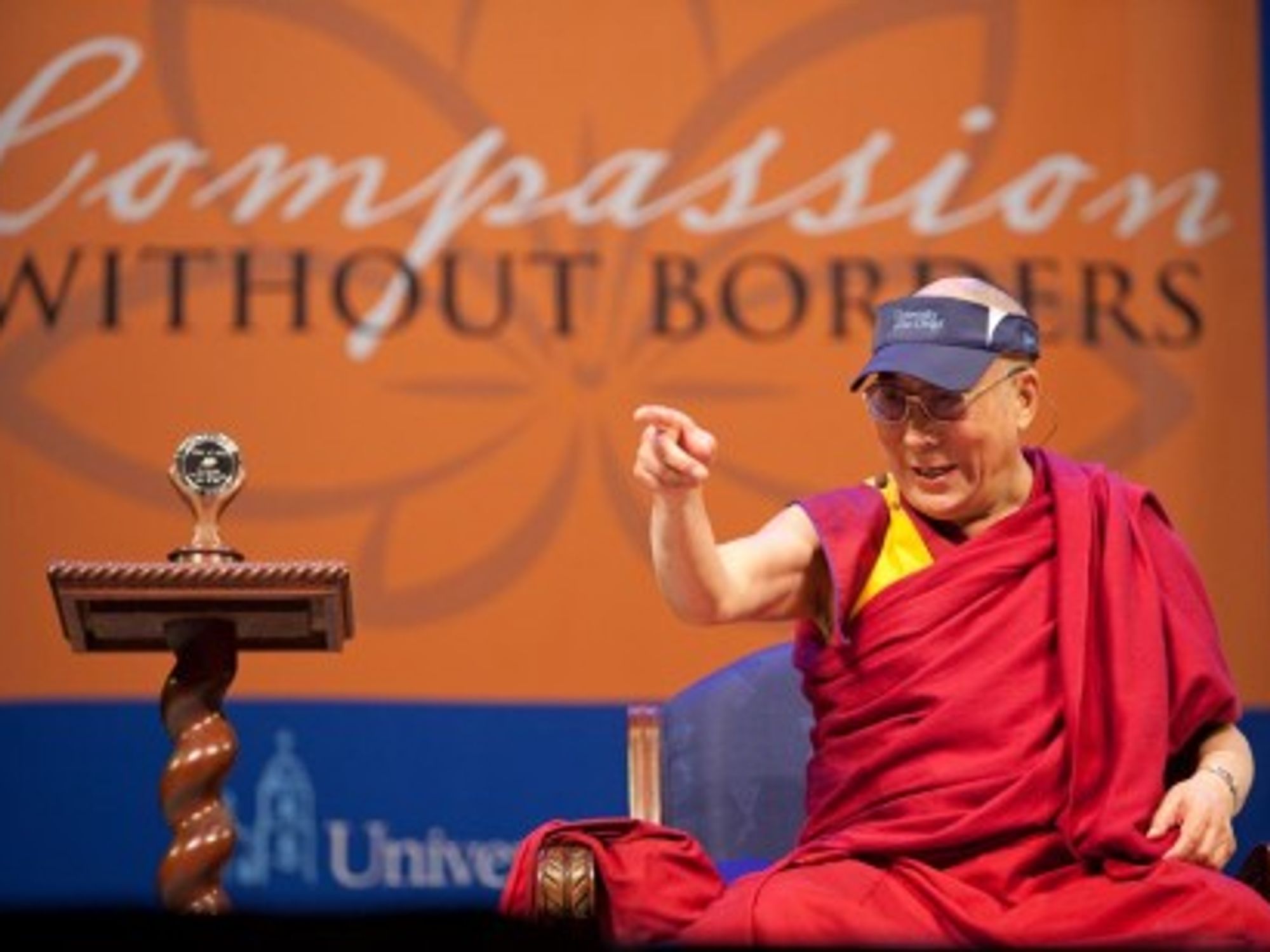 The Dalai Lama speaking at UCSD (Facebook)