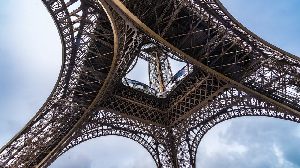 The Eiffel Tower from below.