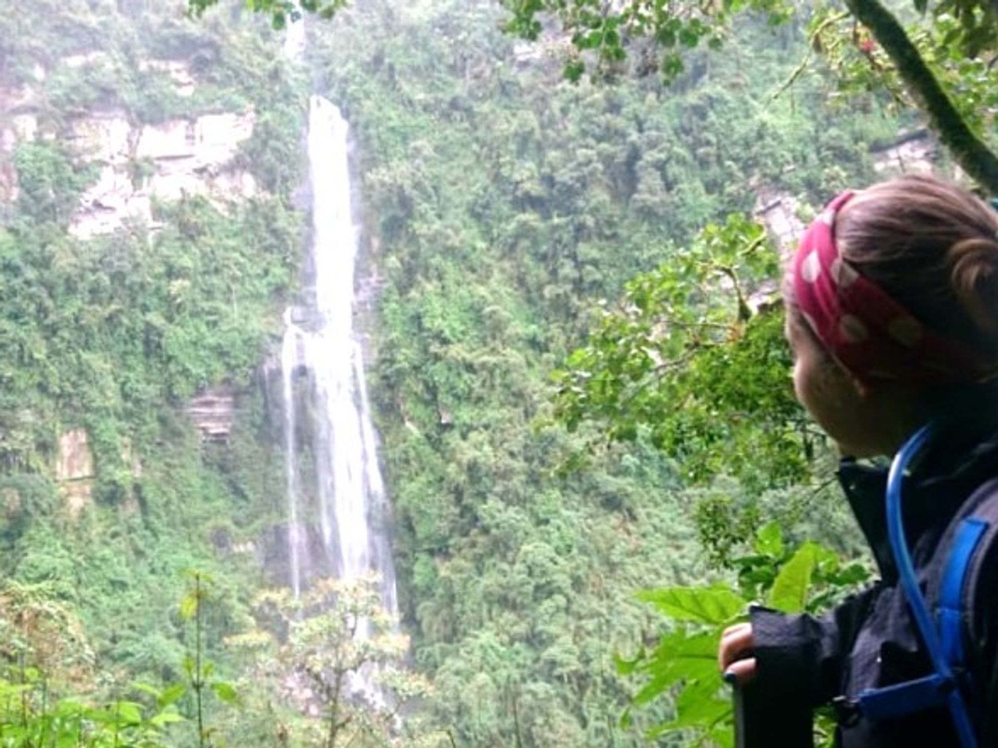 The end of a hike to La Chorrera Waterfall