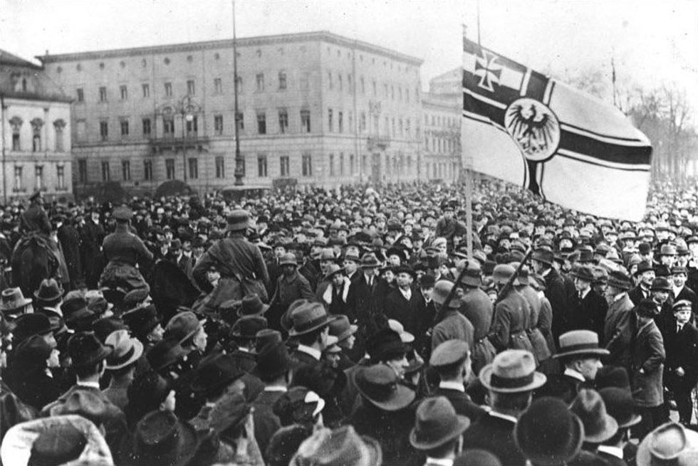 The Erhardt brigade enters Berlin during the Kapp putsch against the Weimar republic, in March 1920.