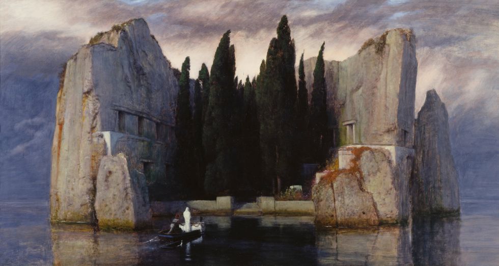 The "Isle of the Dead" painting by Swiss Symbolist artist Arnold Böcklin.