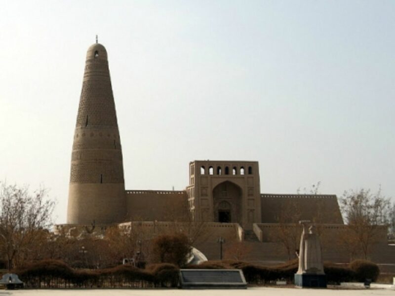 The minaret of Sultan Emin Khoja in the city of Turpan in China's Xinjiang region