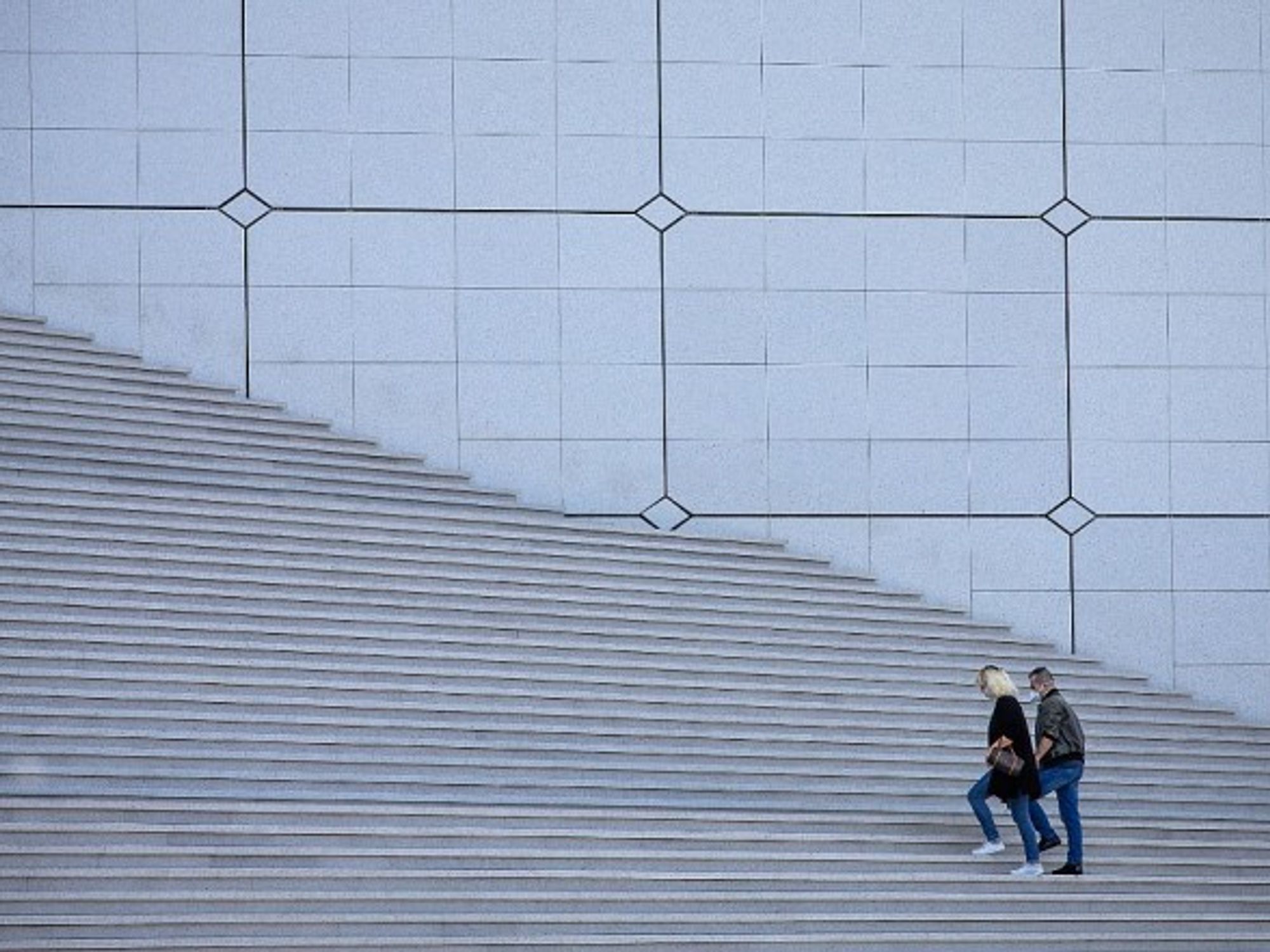 The mostly abandoned La Defense business district near Paris