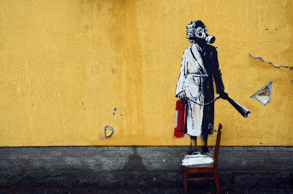 The mural by Bansky before it was stolen