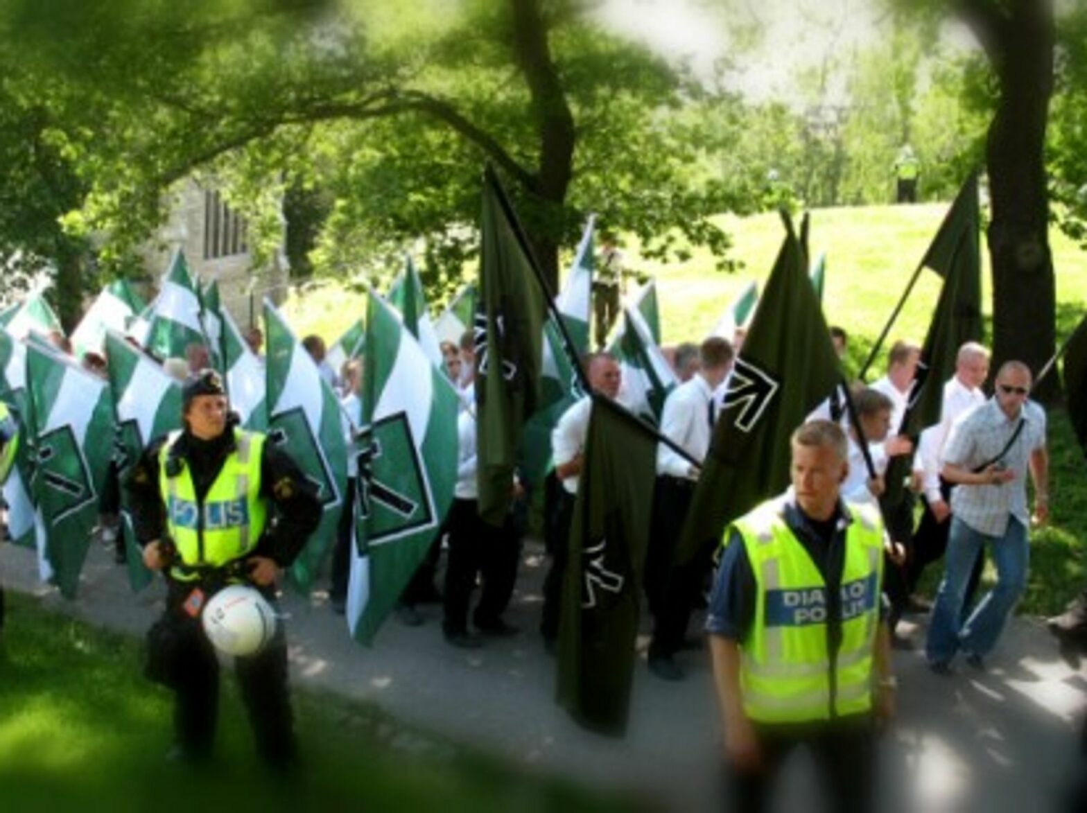 The neo-Nazi Swedish Resistance Movement demonstrating in Stockholm.