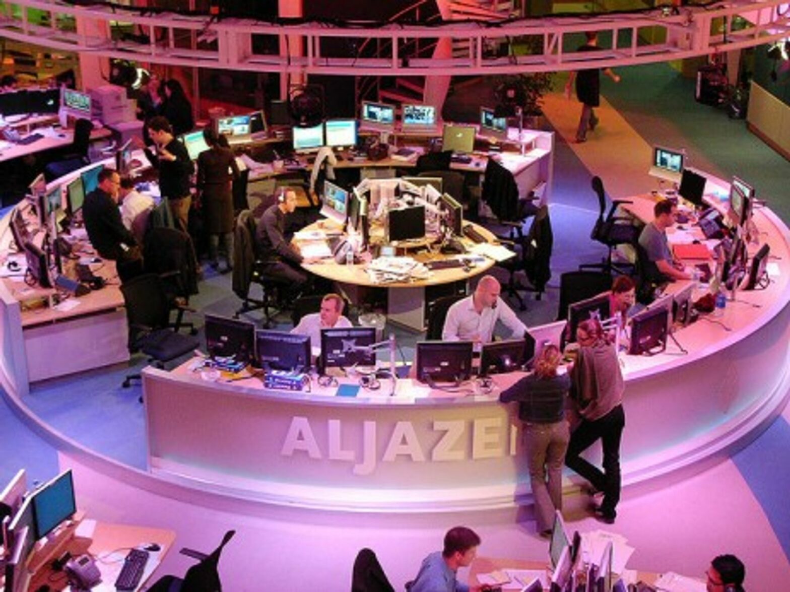 The nerve center at Al Jazeera's headquarters in Doha, Qatar