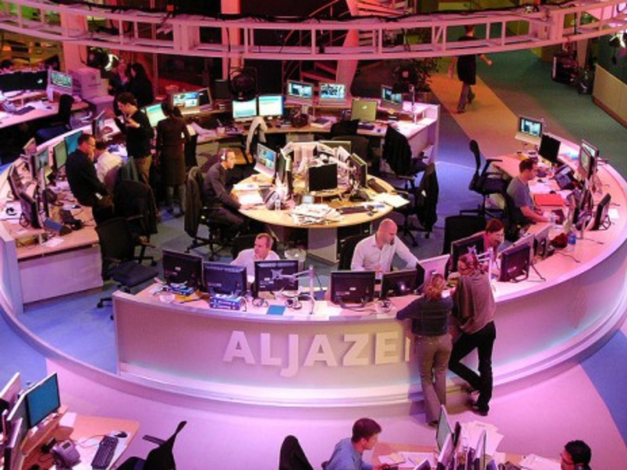 The nerve center at Al Jazeera's headquarters in Doha, Qatar