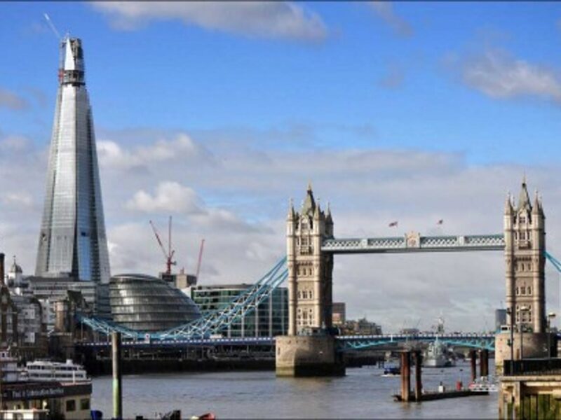 The new Shard building and the Tower Bridge in London (George Rex)