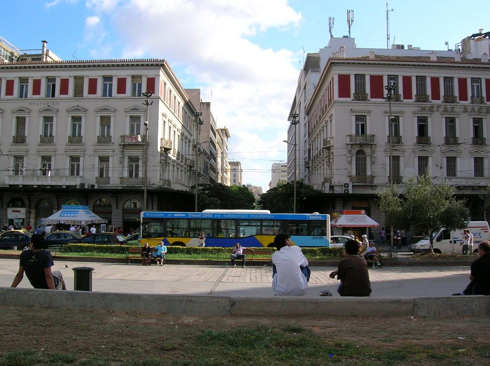The Omonia neighborhood in Athens.