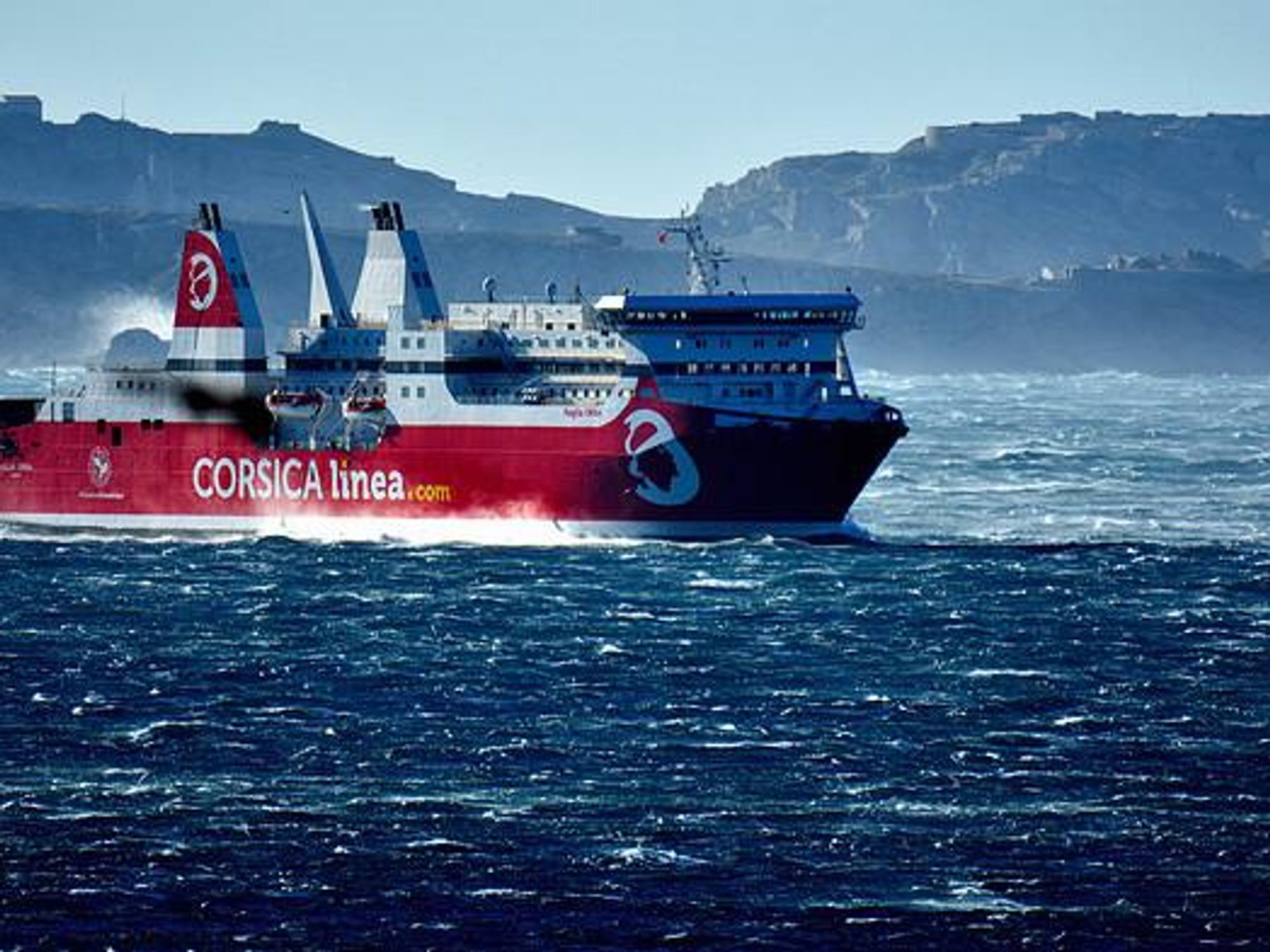 The Paglia Orba (Corsica linea ferry) near the Frioul islands in Marseille​