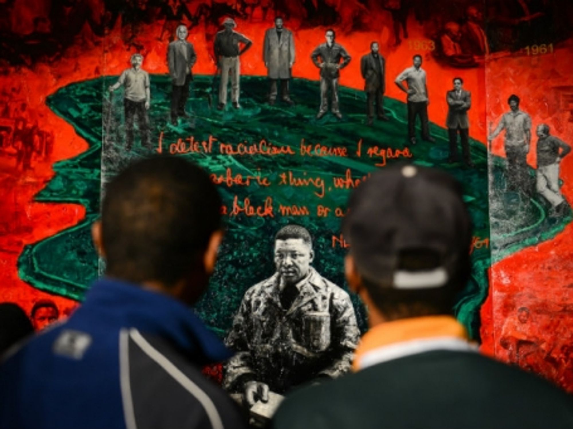 The painting ''Mandela'' by Chinese artist Li Bin in Johannesburg