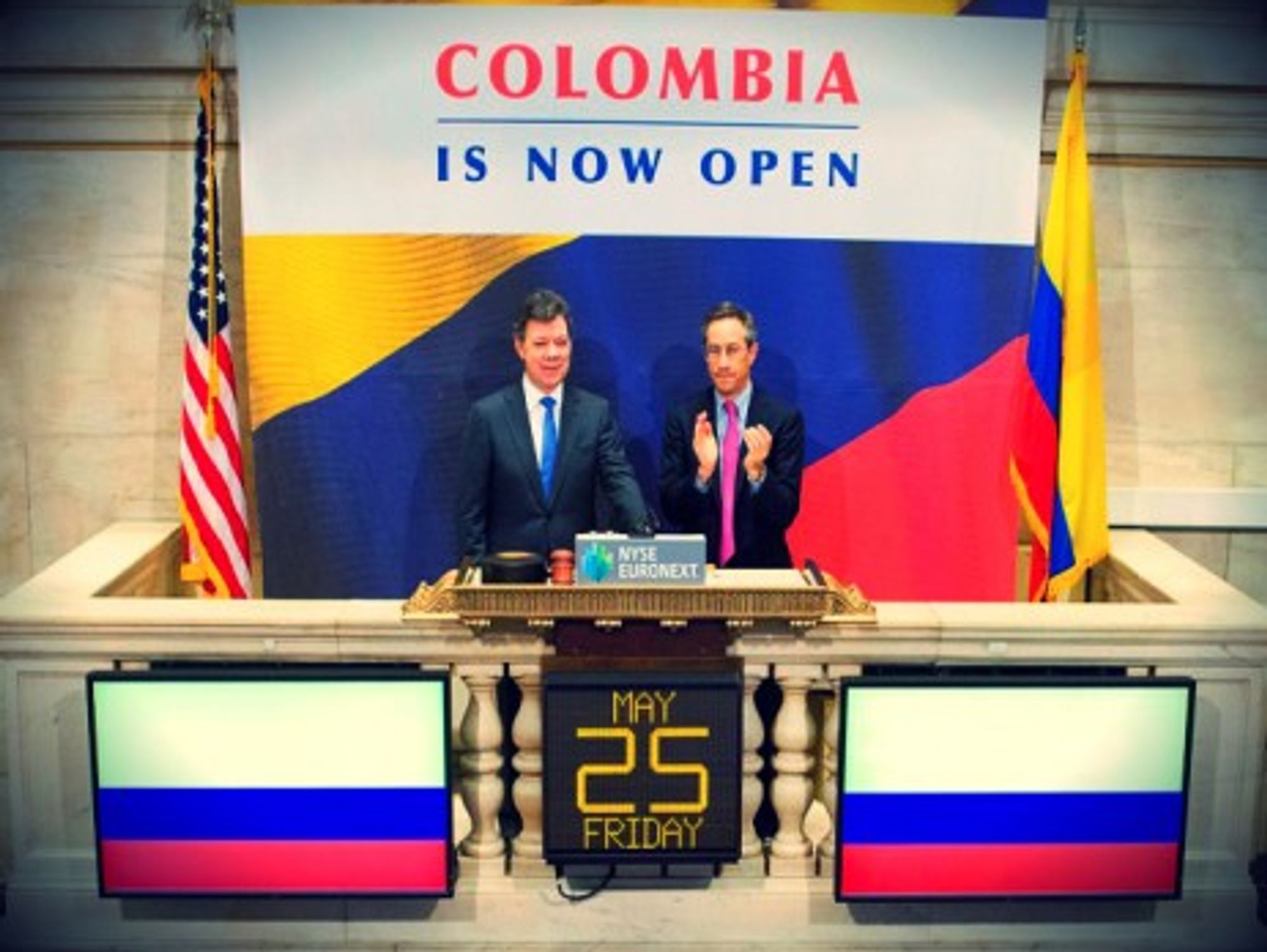 The President of Colombia ringing in New York