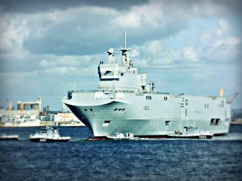 The Projection and Command vessel Mistral in Brest, France.