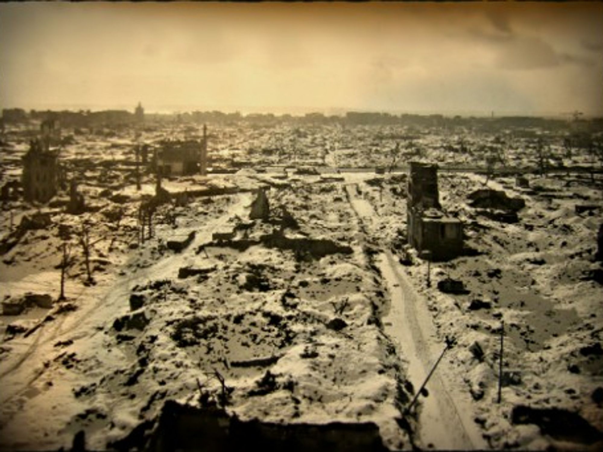 The remains of "flattened" Le Havre in January 1945