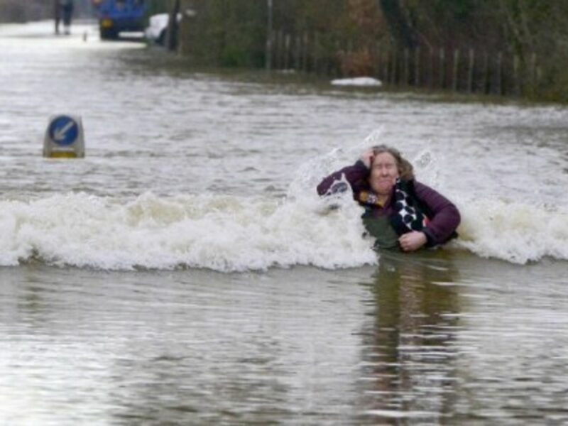 The River Thames burst its banks and reached record levels.