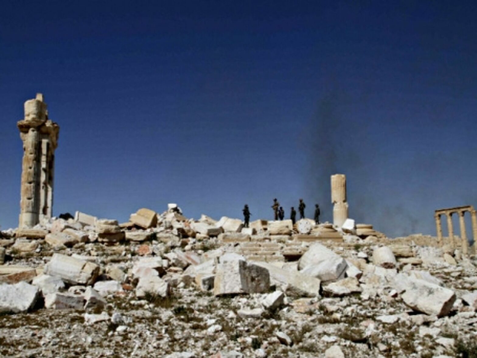 The rubble of Palmyra after Syrian regime forces took the site back from ISIS