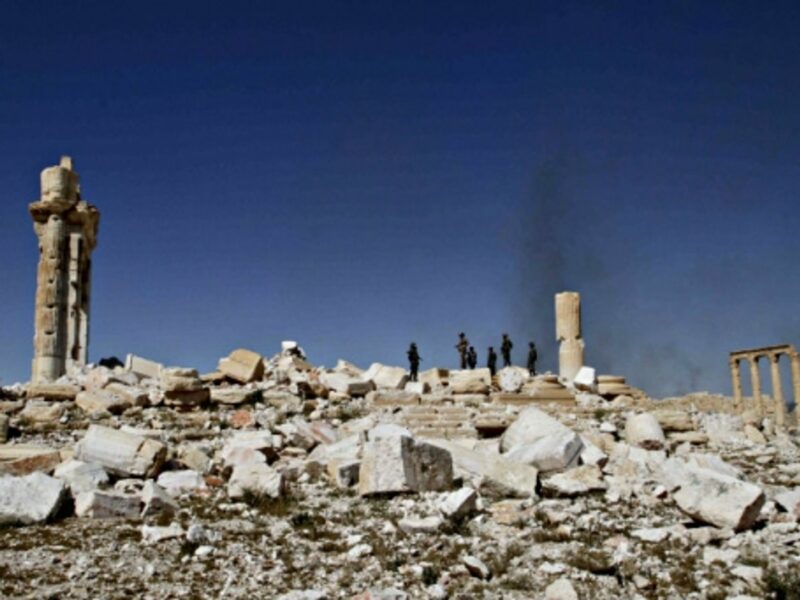 The rubble of Palmyra after Syrian regime forces took the site back from ISIS