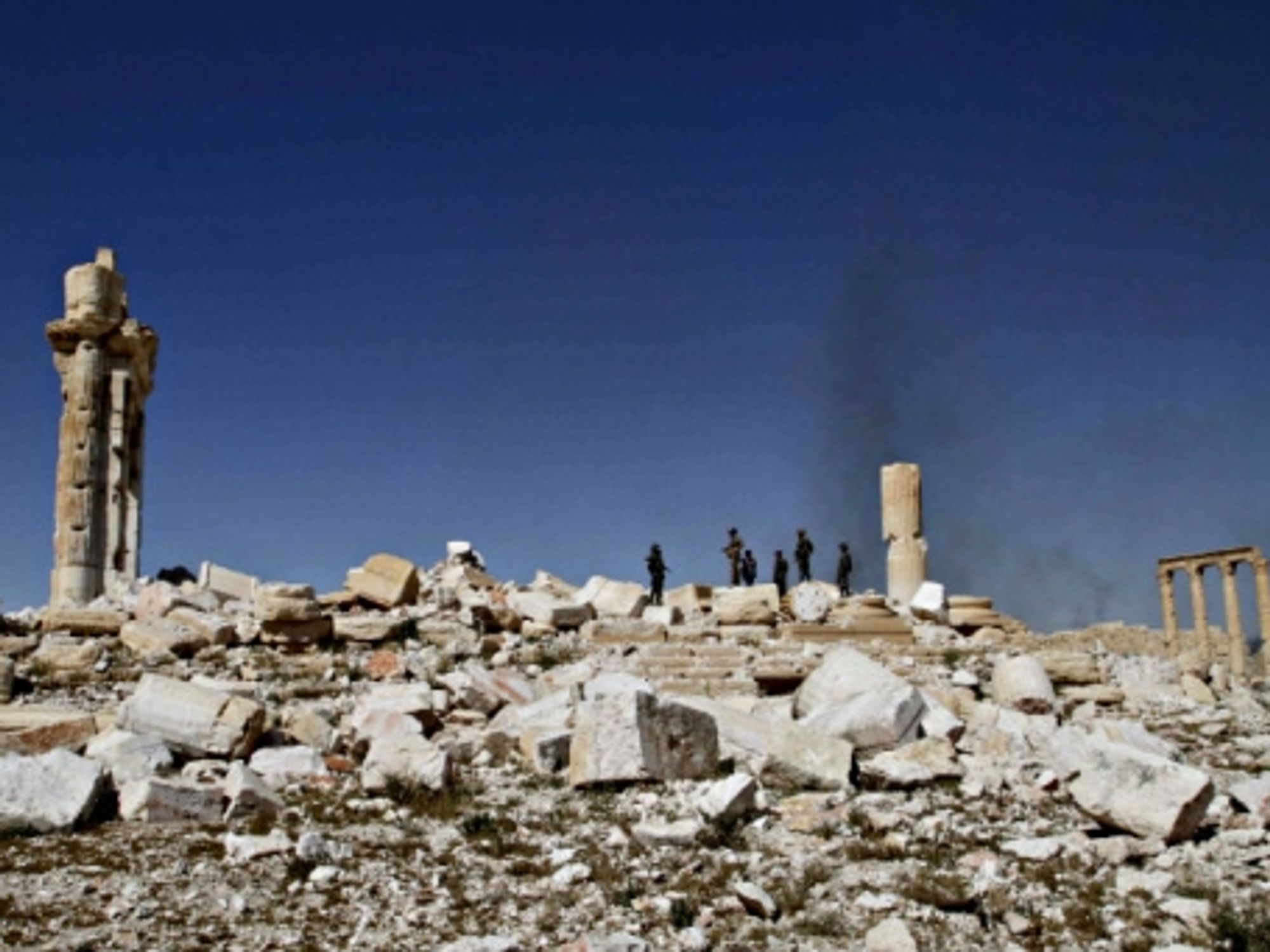 The rubble of Palmyra after Syrian regime forces took the site back from ISIS